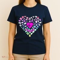 Love Nursing Rainbow Heart Collage T-Shirt thumb 4