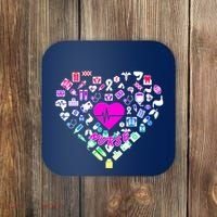 Love Nursing Rainbow Heart Collage Coaster thumb 0