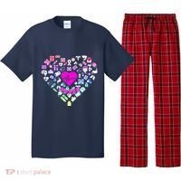 Love Nursing Rainbow Heart Collage Pajama Set thumb 0