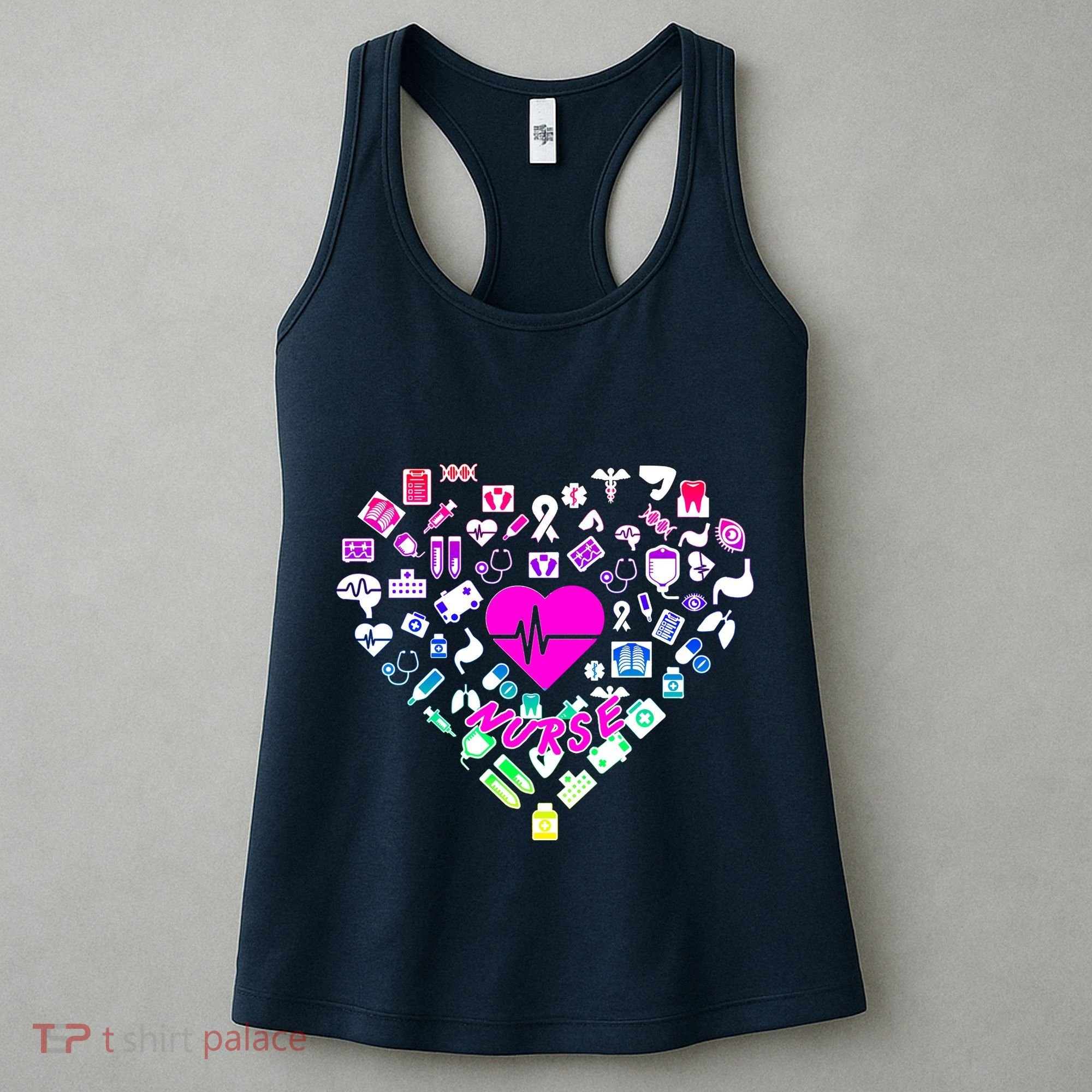 Love Nursing Rainbow Heart Collage Women's Tank Top
