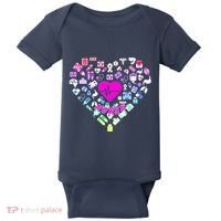 Love Nursing Rainbow Heart Collage Baby Bodysuit thumb 0