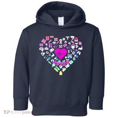 Love Nursing Rainbow Heart Collage Toddler Hoodie