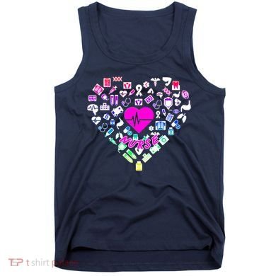Love Nursing Rainbow Heart Collage Tank Top