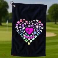 Love Nursing Rainbow Heart Collage Golf Towel thumb 1