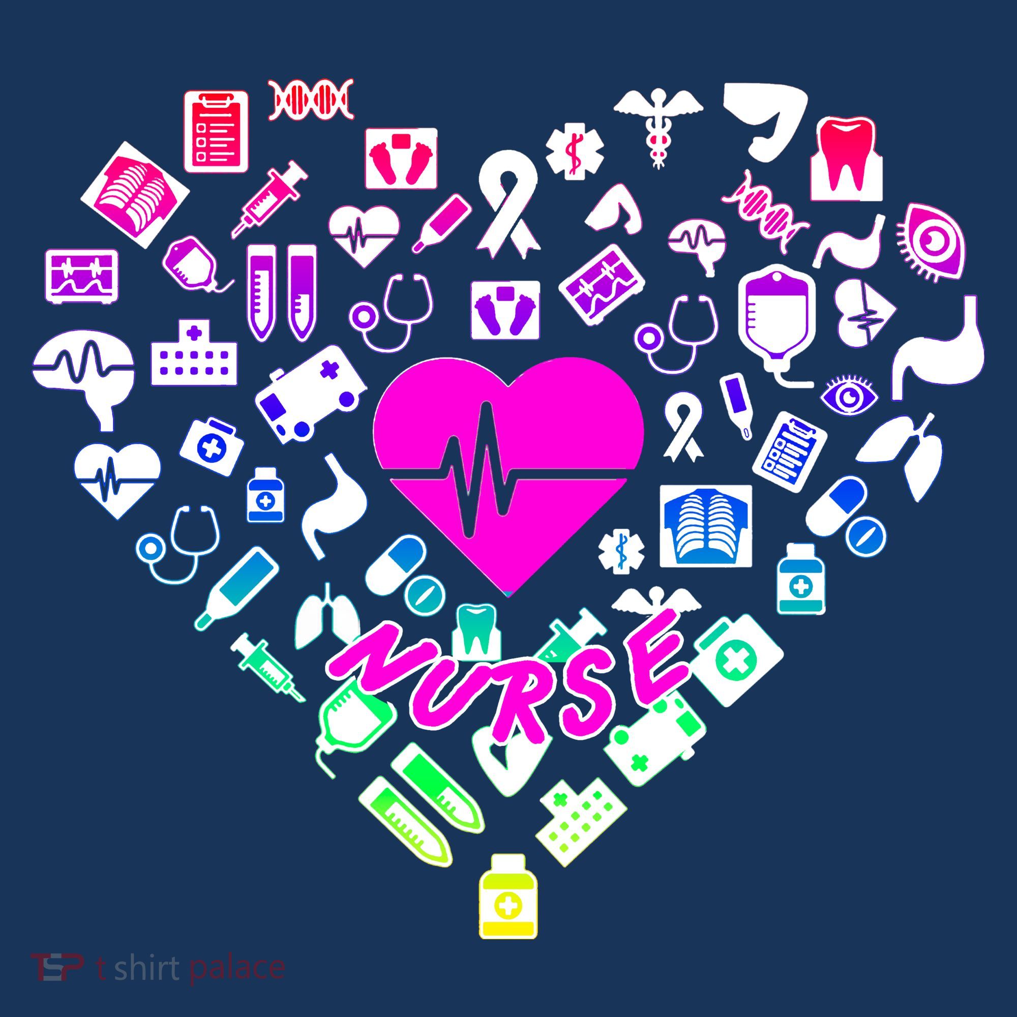 Love Nursing Rainbow Heart Collage Visor