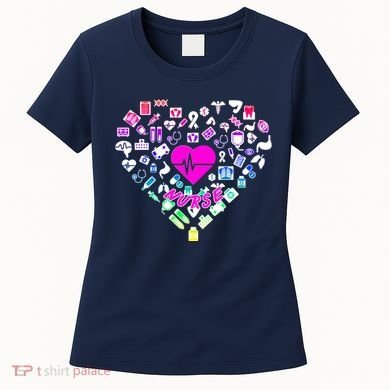 Love Nursing Rainbow Heart Collage Women's T-Shirt