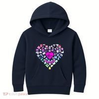 Love Nursing Rainbow Heart Collage Kids Hoodie thumb 0