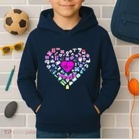 Love Nursing Rainbow Heart Collage Kids Hoodie thumb 2
