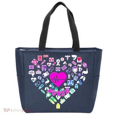 Love Nursing Rainbow Heart Collage Tote Bag
