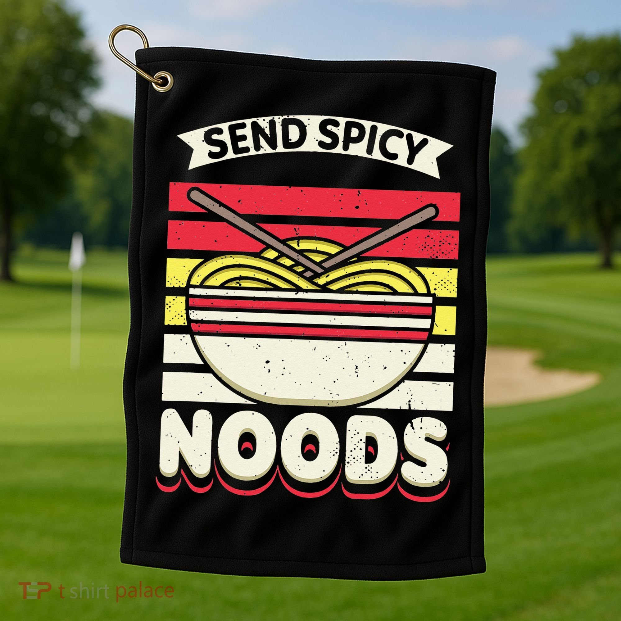 Love Noods Send Noodles Joke Ra Fan Golf Towel