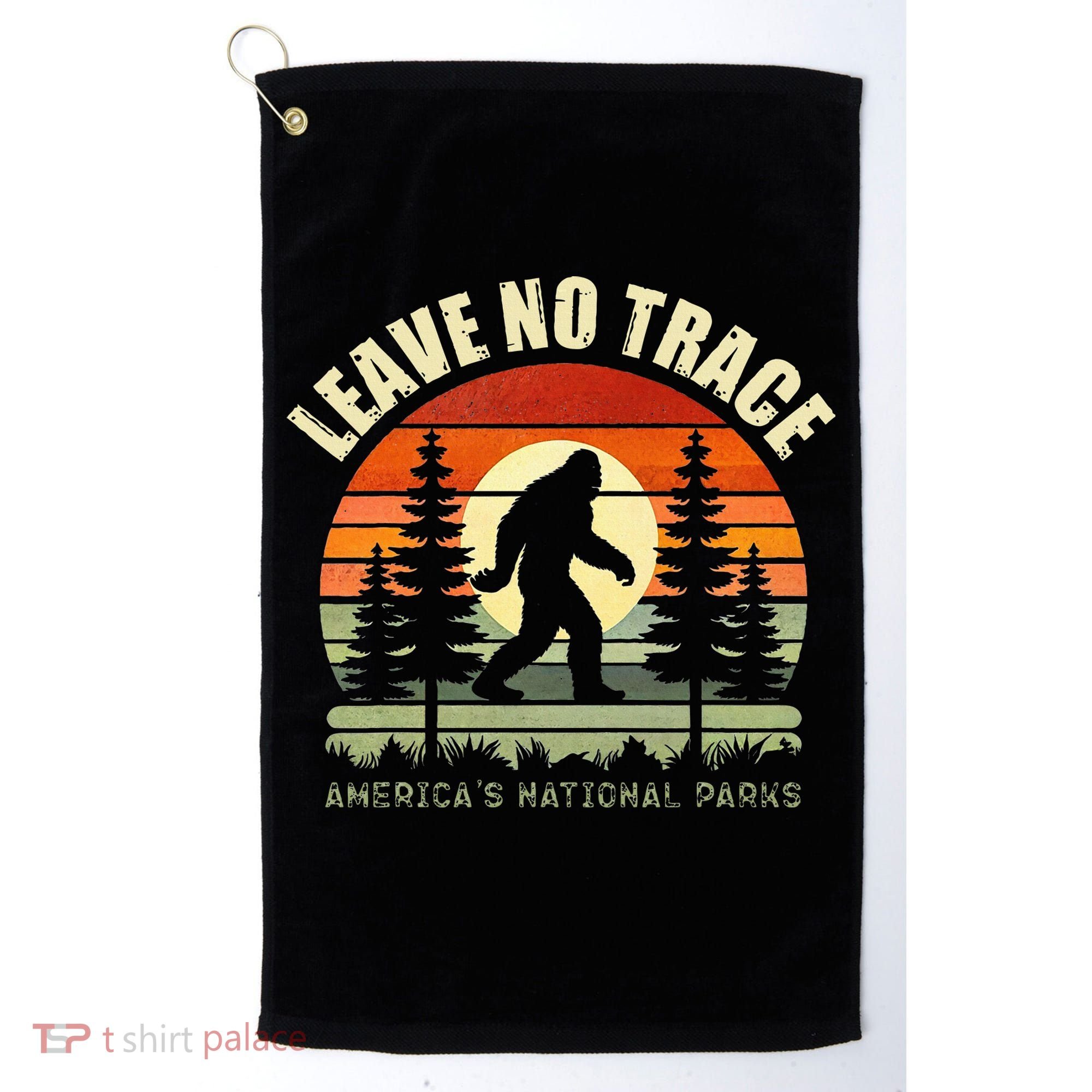 Leave No Trace Bigfoot Hiking And Camping Golf Towel