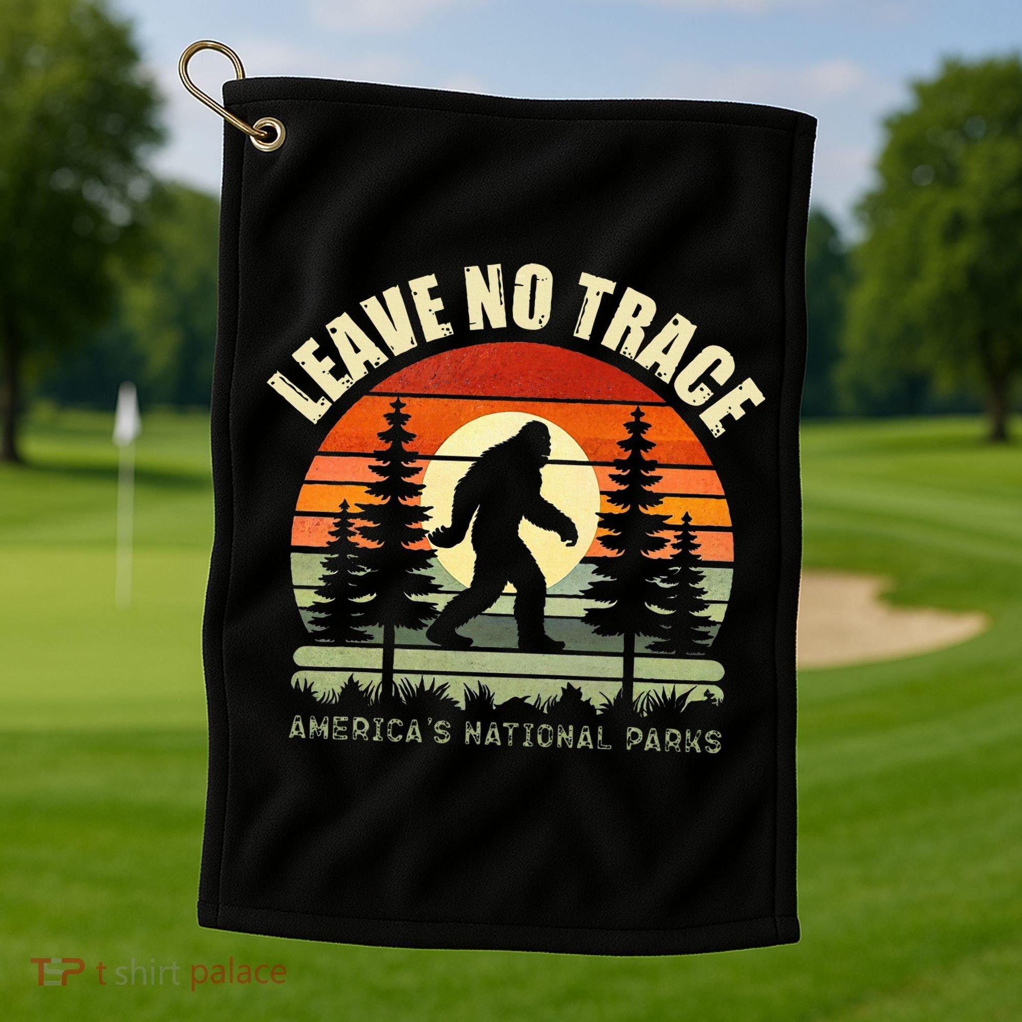 Leave No Trace Bigfoot Hiking And Camping Golf Towel