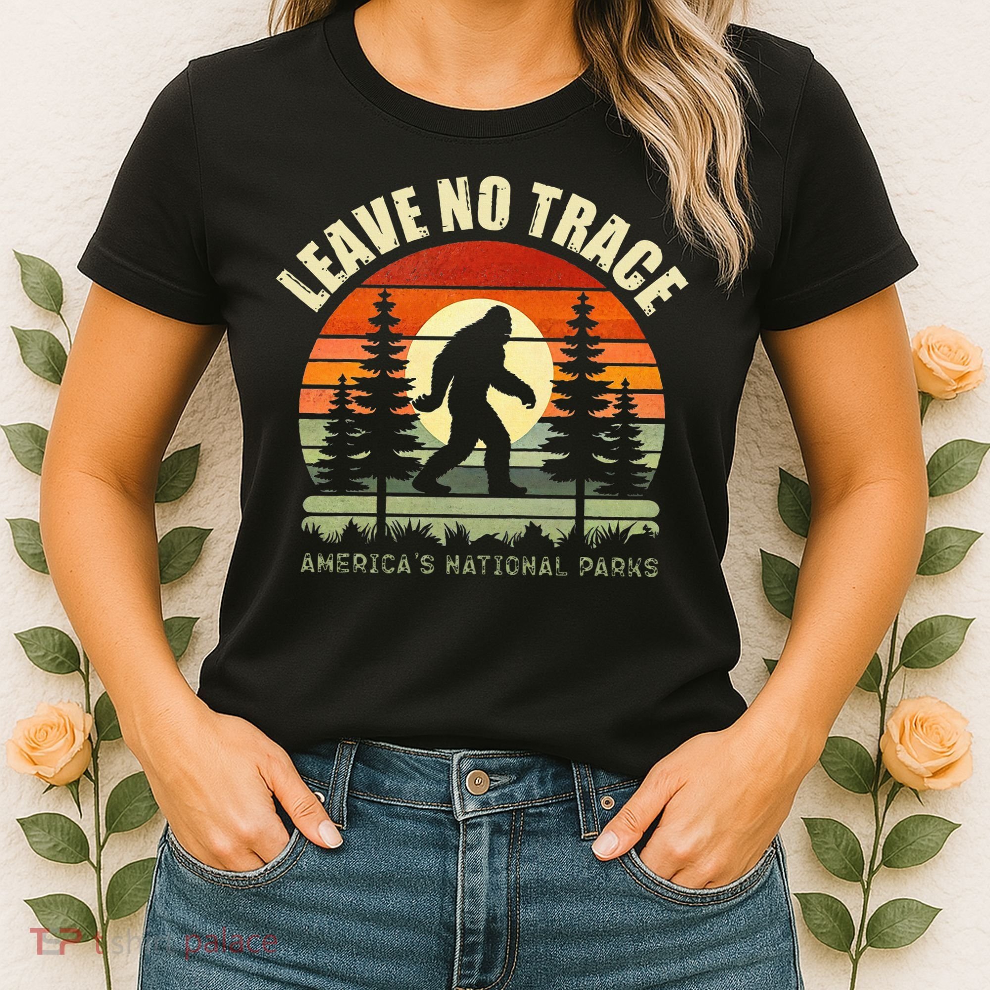 Leave No Trace Bigfoot Hiking And Camping Women's T-Shirt