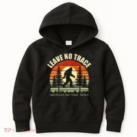 Leave No Trace Bigfoot Hiking And Camping Kids Hoodie thumb 0