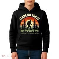 Leave No Trace Bigfoot Hiking And Camping Kids Hoodie thumb 4