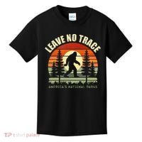 Leave No Trace Bigfoot Hiking And Camping Kids T-Shirt thumb 0
