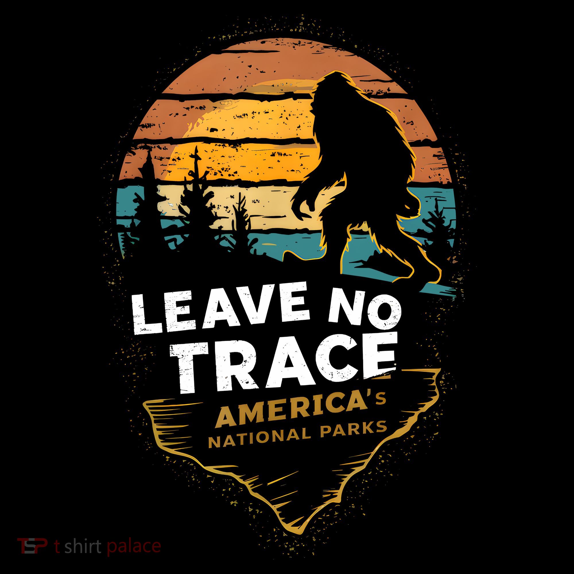 Leave No Trace America National Parks Funny Bigfoot Coffee Mug