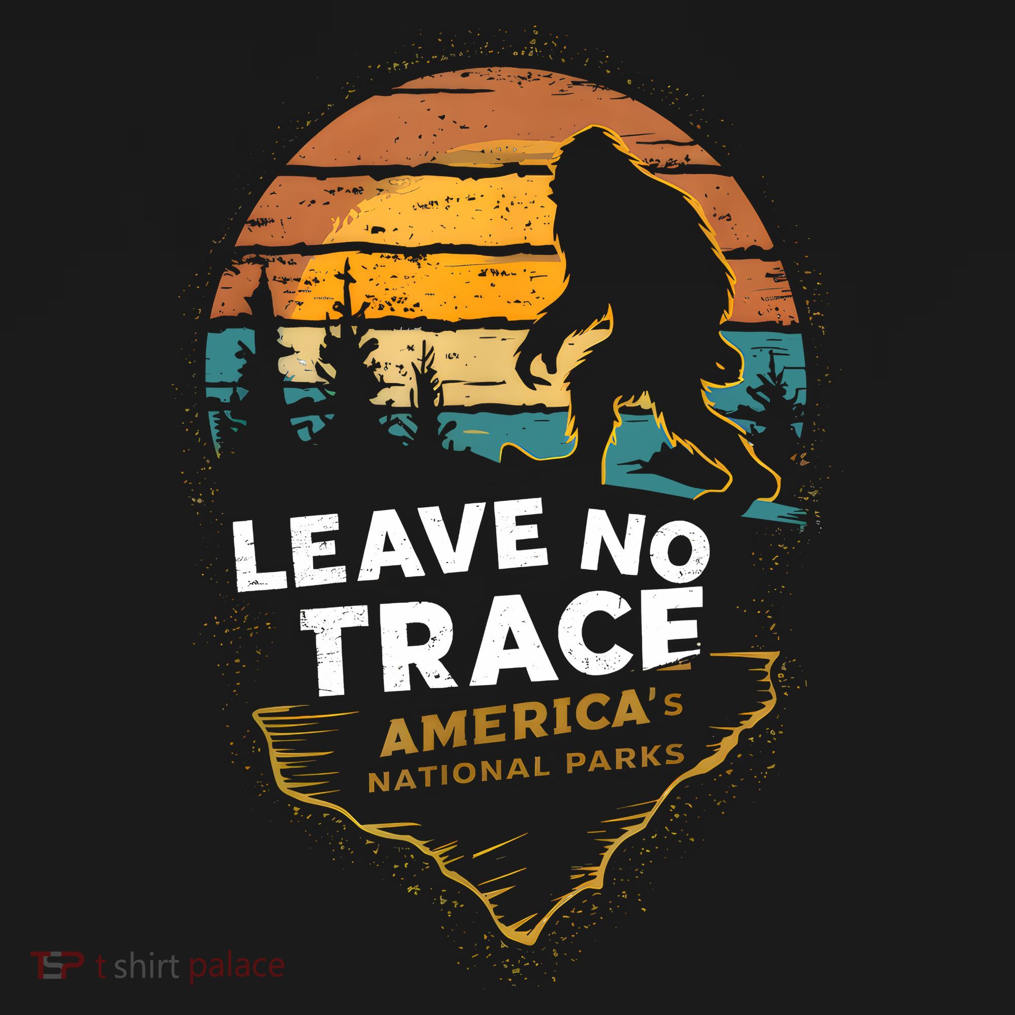 Leave No Trace America National Parks Funny Bigfoot Women's Hoodie