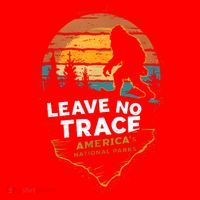 Leave No Trace America National Parks Funny Bigfoot Santa Hat thumb 1