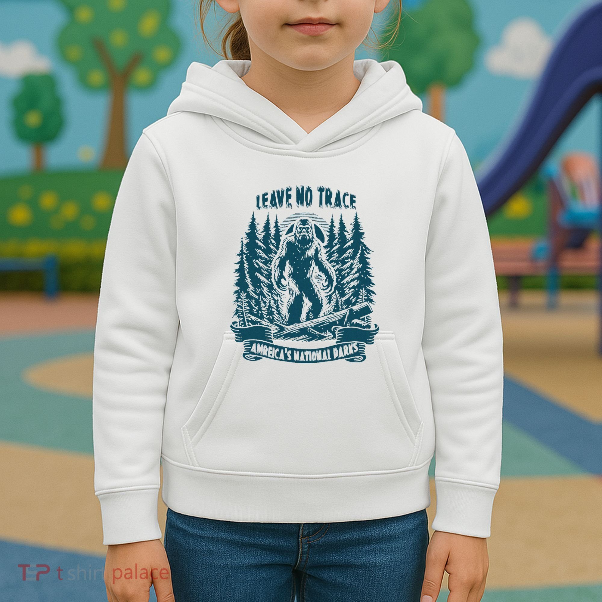 Leave No Trace America National Parks Big Foot Kids Hoodie