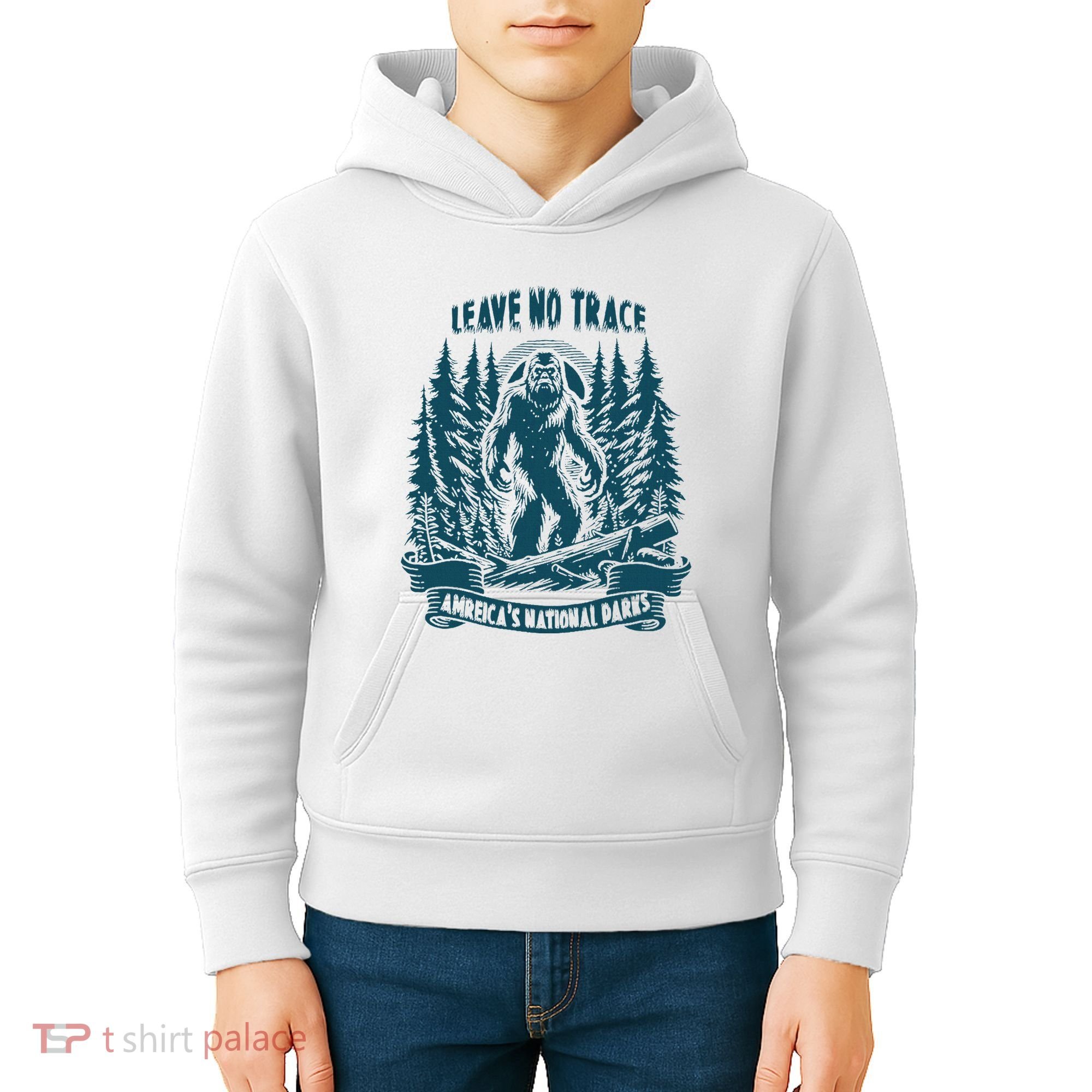 Leave No Trace America National Parks Big Foot Kids Hoodie