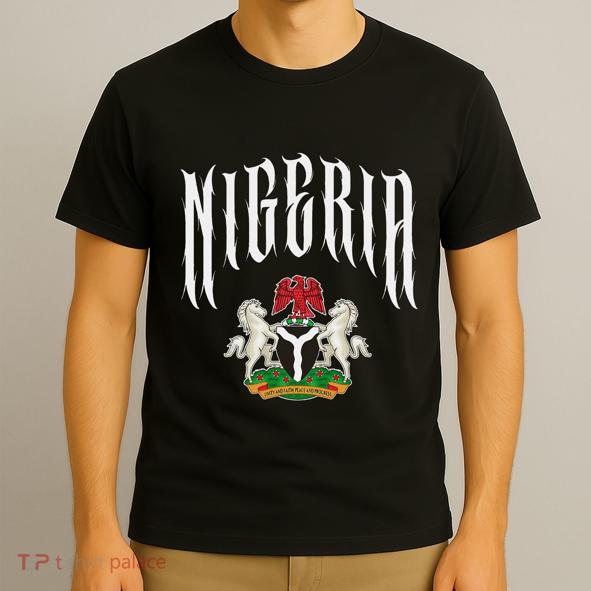 Love Nigeria With Nigerian Flag Inside A Circle T-Shirt