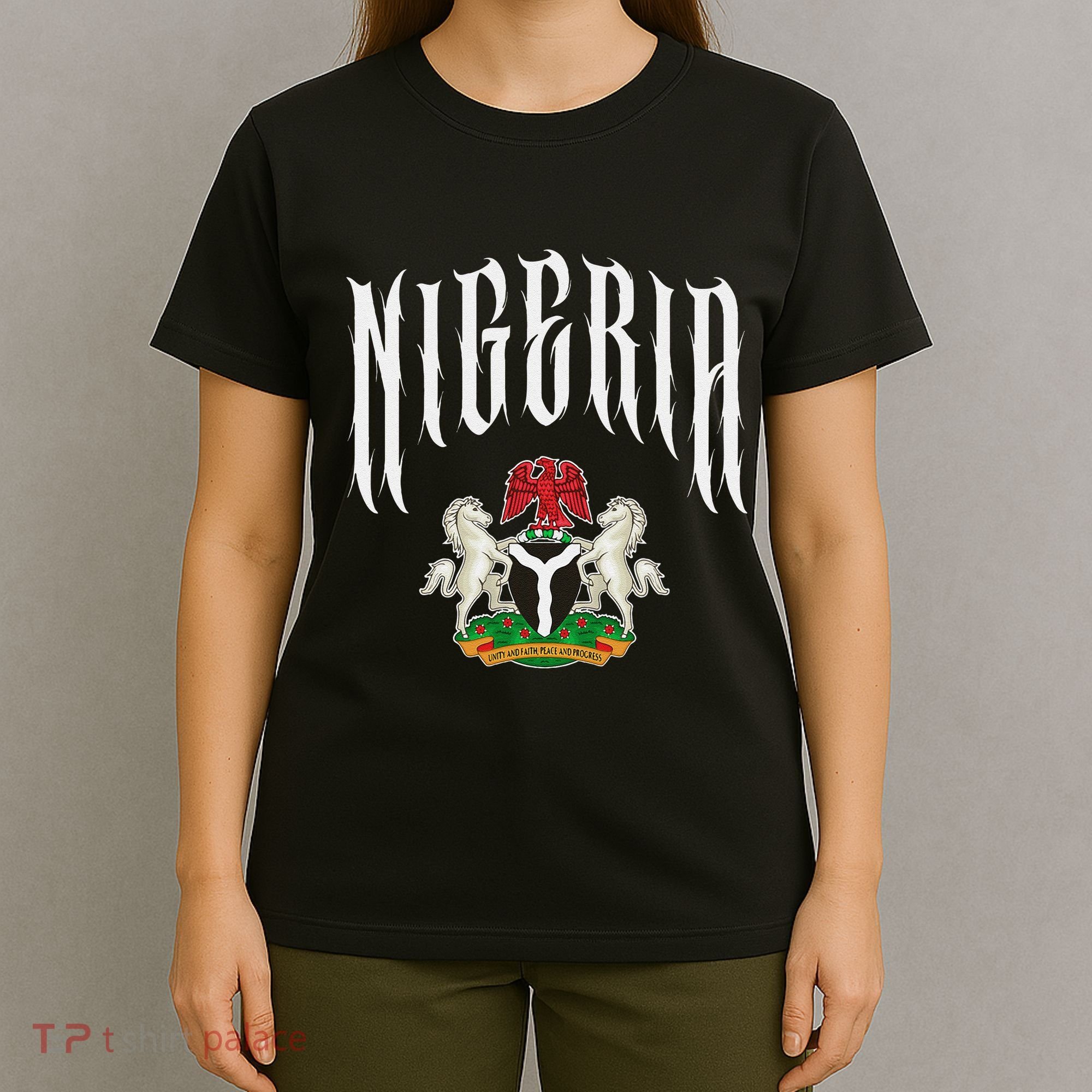 Love Nigeria With Nigerian Flag Inside A Circle T-Shirt