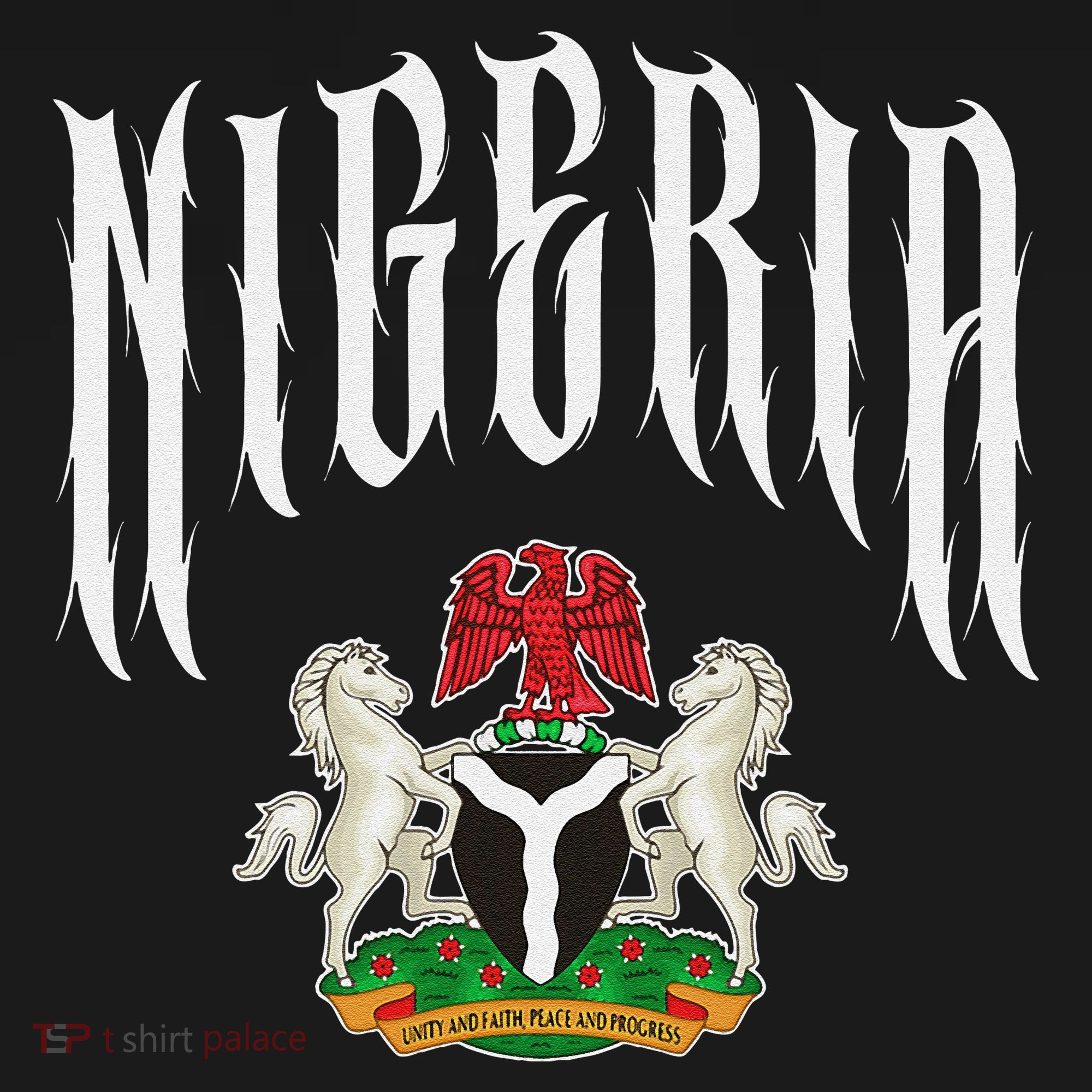 Love Nigeria With Nigerian Flag Inside A Circle T-Shirt