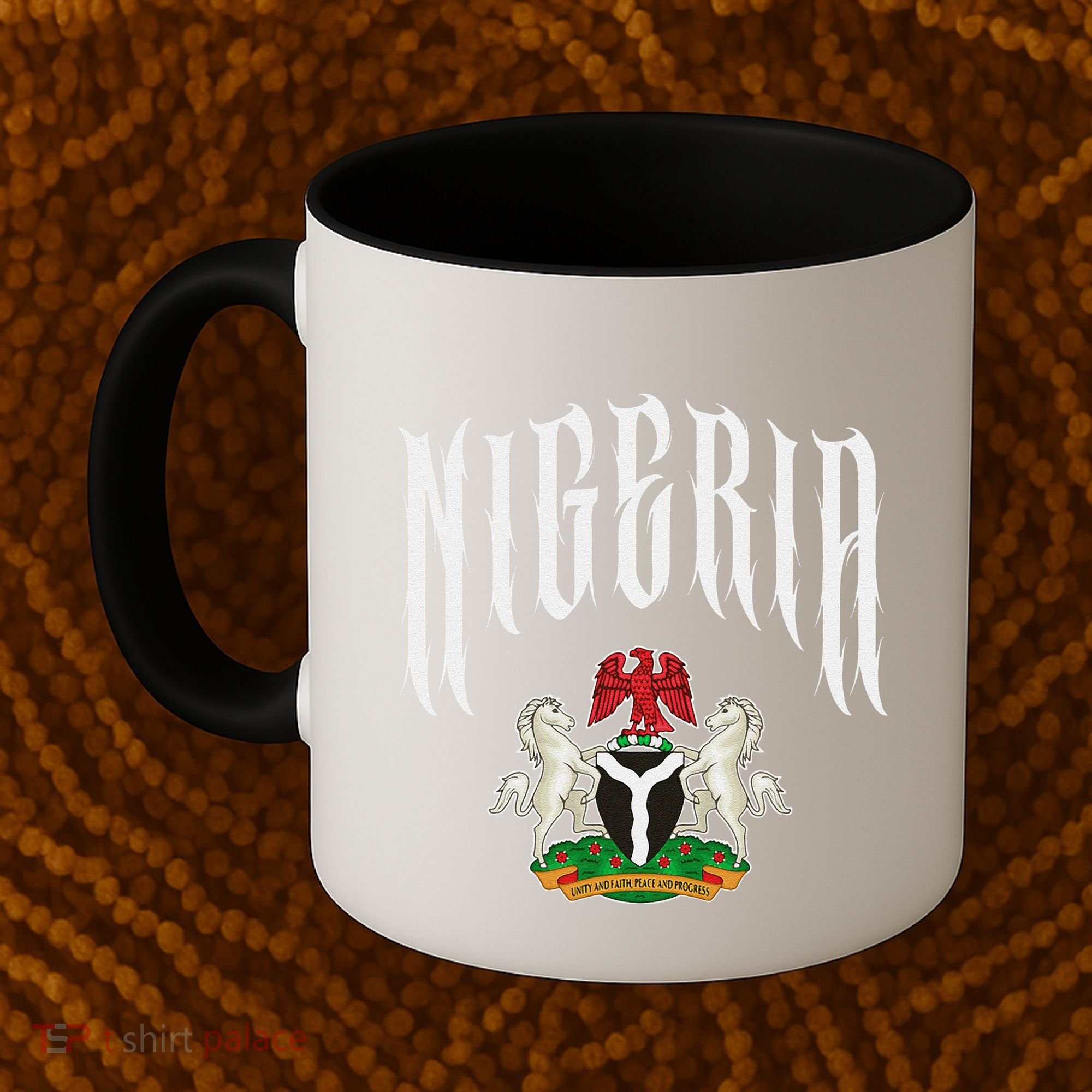 Love Nigeria With Nigerian Flag Inside A Circle Coffee Mug