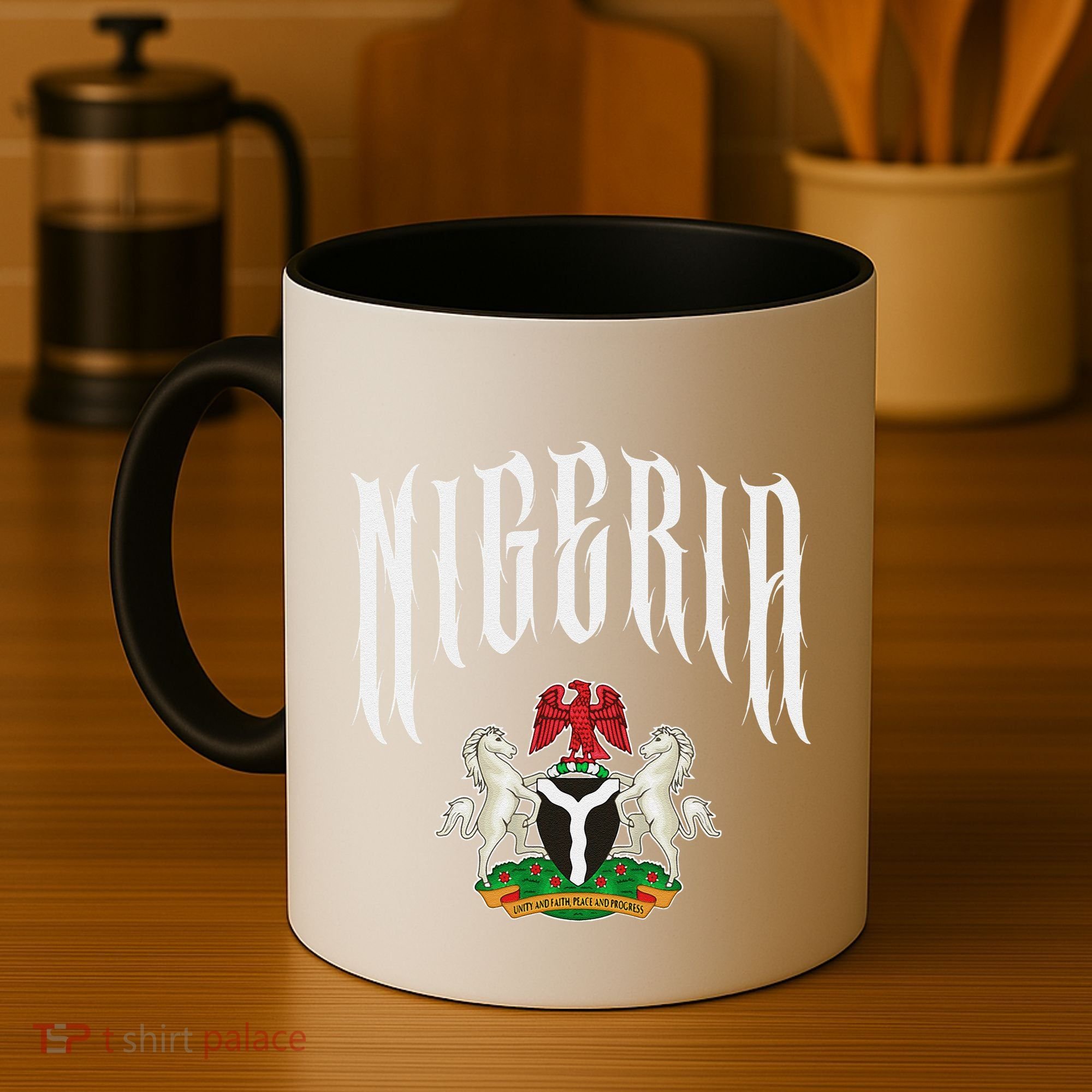 Love Nigeria With Nigerian Flag Inside A Circle Coffee Mug
