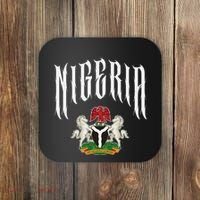 Love Nigeria With Nigerian Flag Inside A Circle Coaster thumb 0