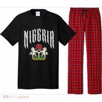 Love Nigeria With Nigerian Flag Inside A Circle Pajama Set thumb 0