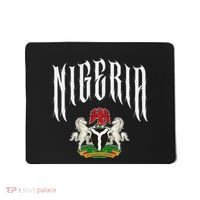 Love Nigeria With Nigerian Flag Inside A Circle Mousepad thumb 0