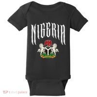 Love Nigeria With Nigerian Flag Inside A Circle Baby Bodysuit thumb 0