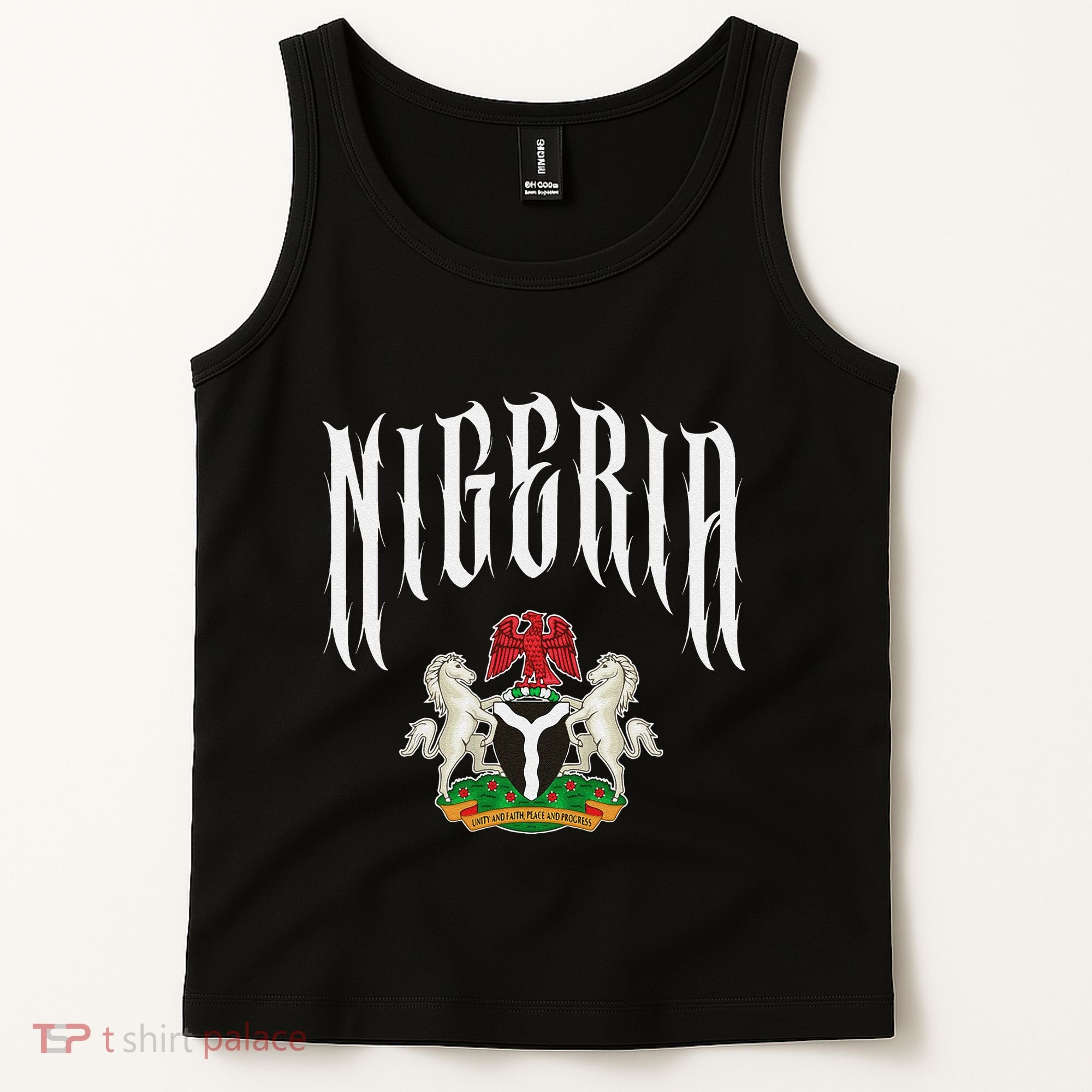 Love Nigeria With Nigerian Flag Inside A Circle Tank Top