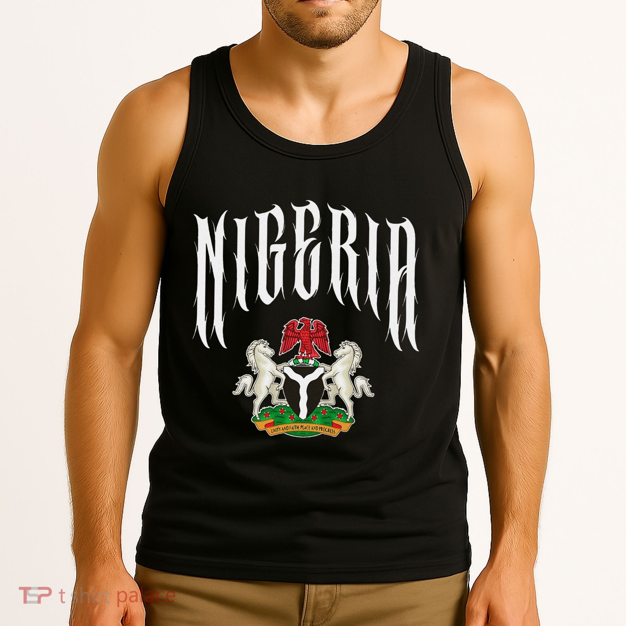Love Nigeria With Nigerian Flag Inside A Circle Tank Top