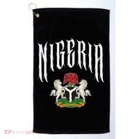 Love Nigeria With Nigerian Flag Inside A Circle Golf Towel thumb 0