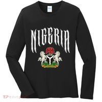 Love Nigeria With Nigerian Flag Inside A Circle Women's Long Sleeve Shirt thumb 0