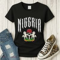 Love Nigeria With Nigerian Flag Inside A Circle Women's T-Shirt thumb 3