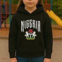 Love Nigeria With Nigerian Flag Inside A Circle Kids Hoodie thumb 3
