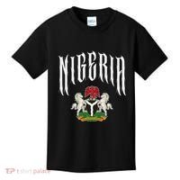 Love Nigeria With Nigerian Flag Inside A Circle Kids T-Shirt thumb 0