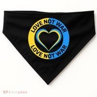 Love Not War For Ukrainian Supporters 5 USA-Made Doggie Bandana thumb 0