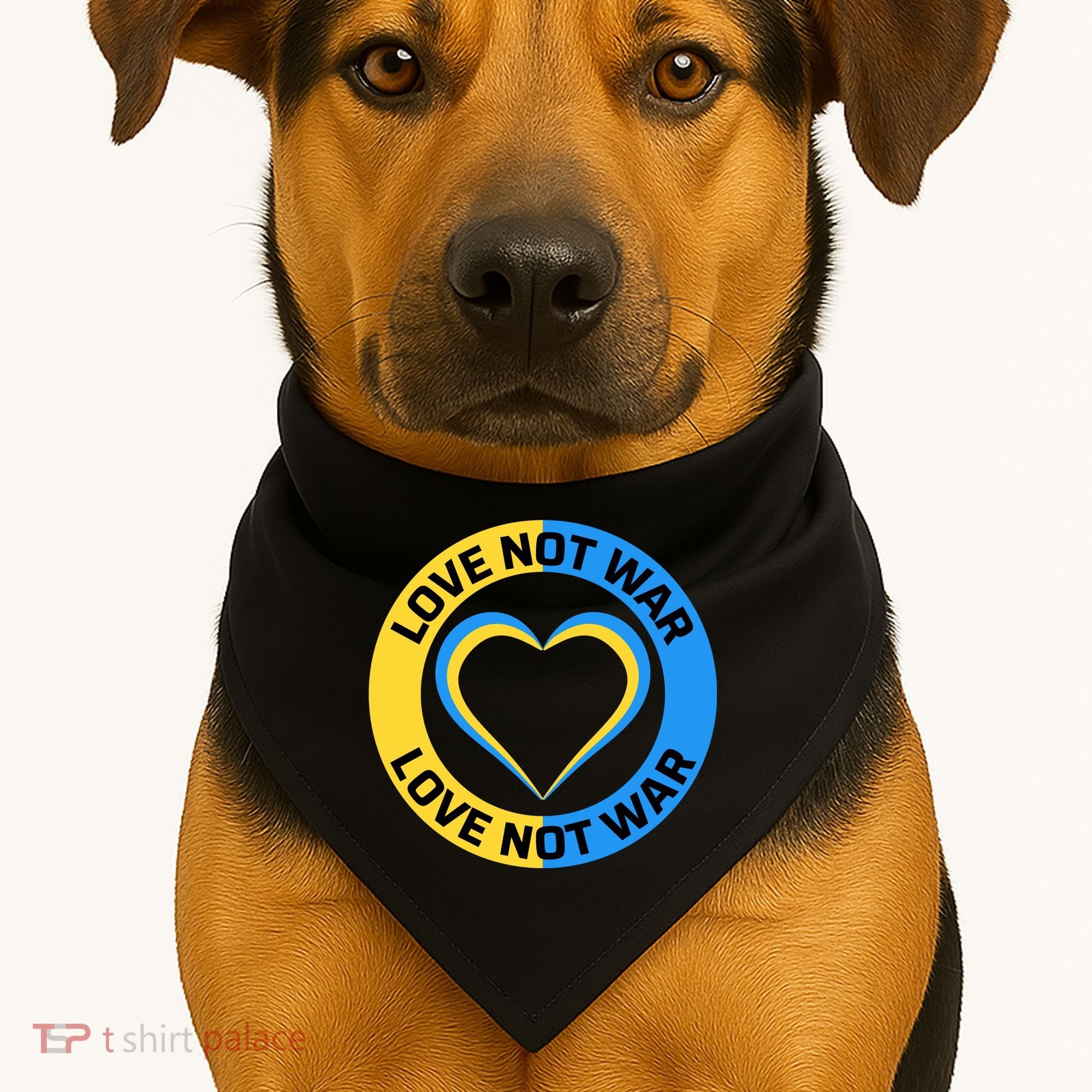 Love Not War For Ukrainian Supporters 5 USA-Made Doggie Bandana