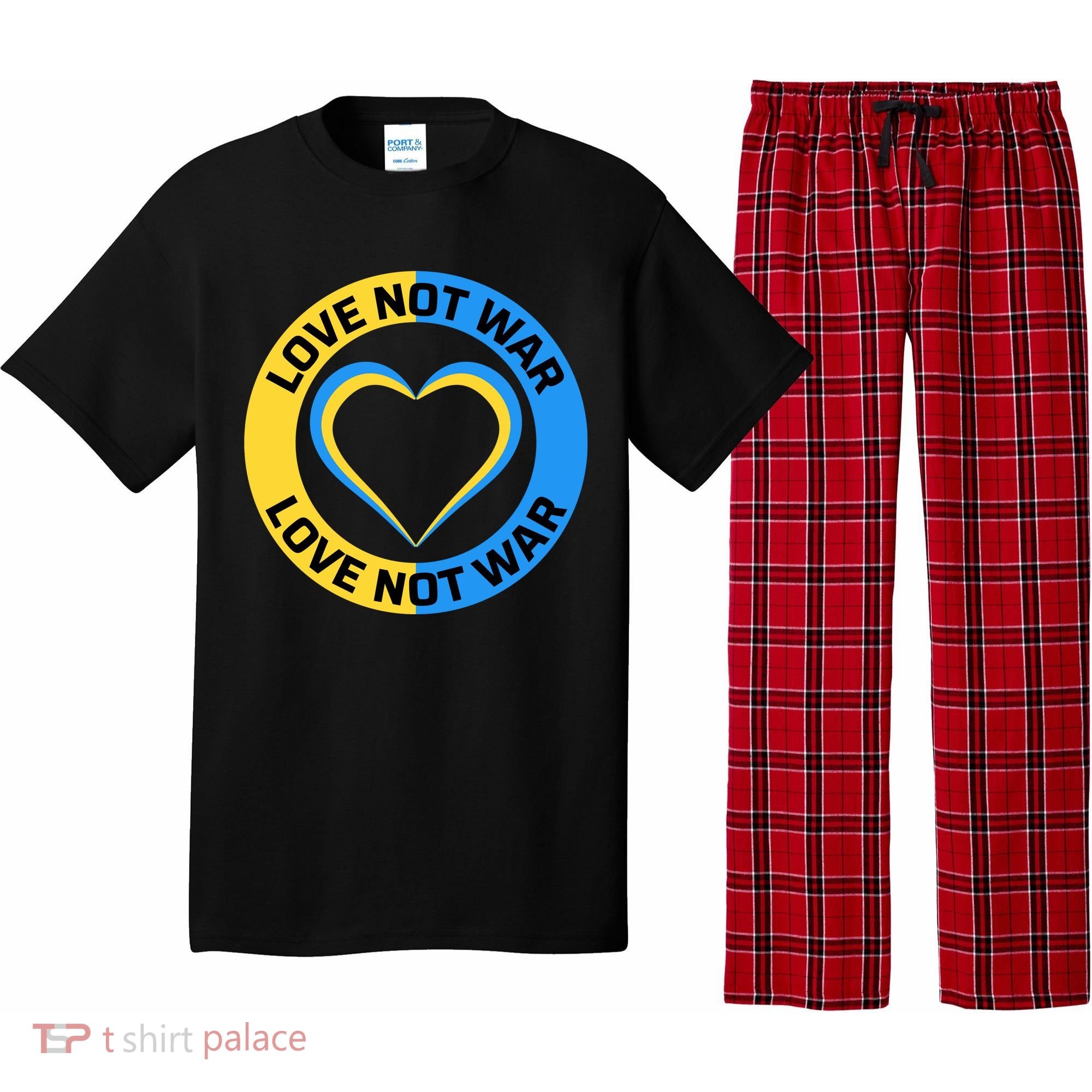 Love Not War For Ukrainian Supporters 5 Pajama Set