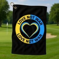 Love Not War For Ukrainian Supporters 5 Golf Towel thumb 1