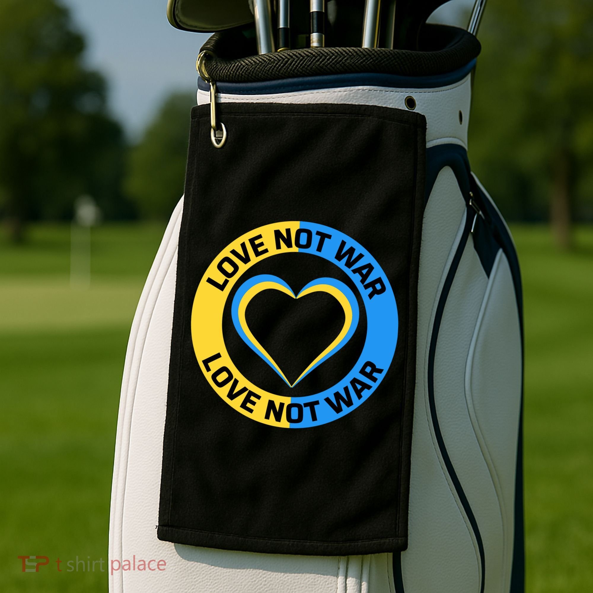 Love Not War For Ukrainian Supporters 5 Golf Towel