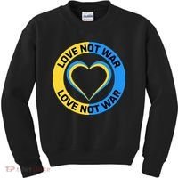 Love Not War For Ukrainian Supporters 5 Kids Sweatshirt thumb 0