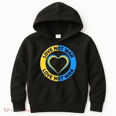 Love Not War For Ukrainian Supporters 5 Kids Hoodie