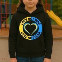 Love Not War For Ukrainian Supporters 5 Kids Hoodie thumb 3