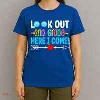 Look Out 2nd Grade Here I Come Back To School First Day Gift T-Shirt thumb 4